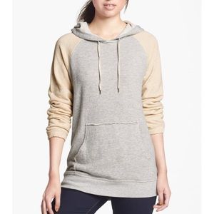 BP colorblock hoodie sweatshirt gray/cream XL